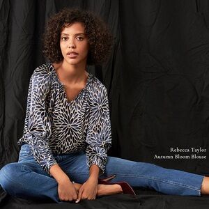 Rebecca Taylor Silk-Blend Autumn Bloom Blouse